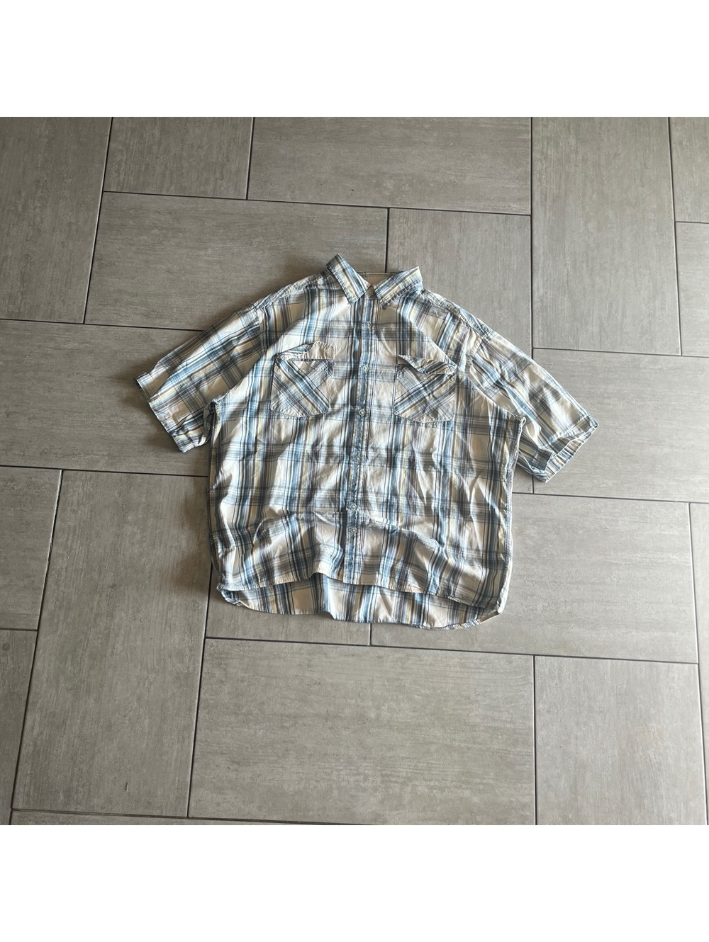 Joe Boxer Large Plaid Short Sleeve Button-Up Shirt